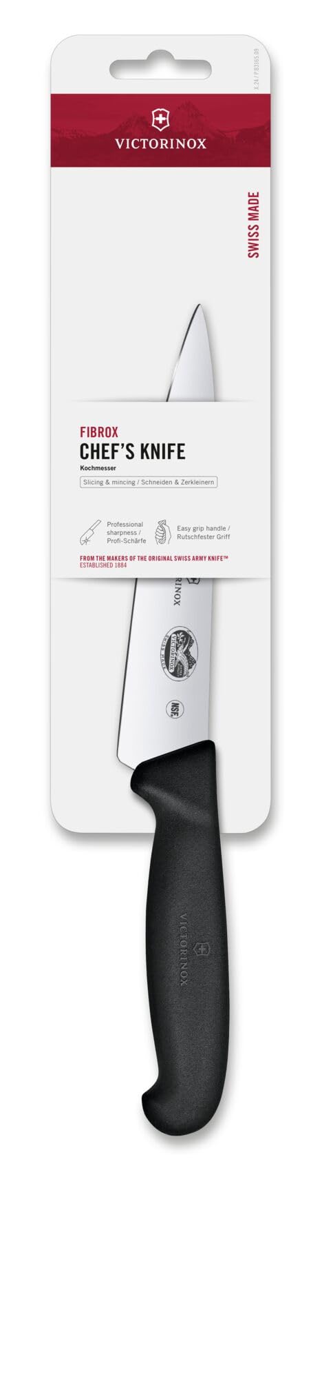 Victorinox detalle del mango Fibrox que muestra el agarre antideslizante