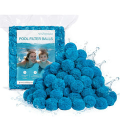 Vidapool empaque frontal mostrando bolas filtrantes y facilidad de uso
