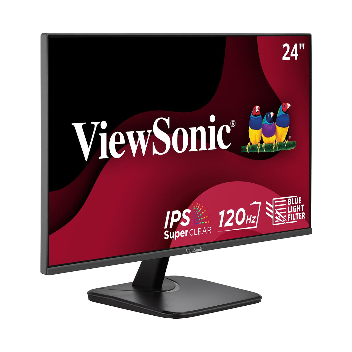 ViewSonic VA2456A-MHD vista frontal con biseles delgados y pantalla nítida