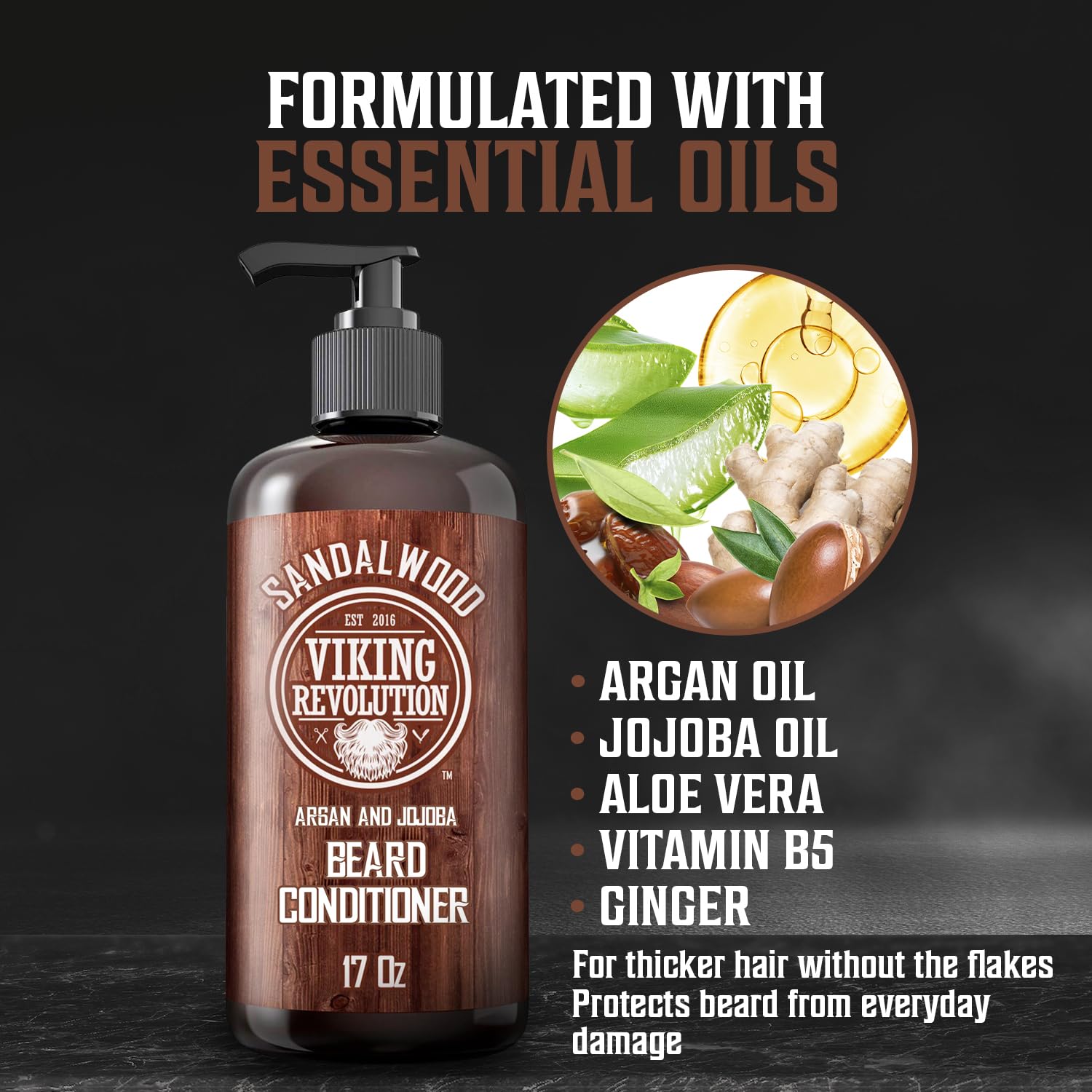 Viking Revolution etiqueta del producto con ingredientes y beneficios claros