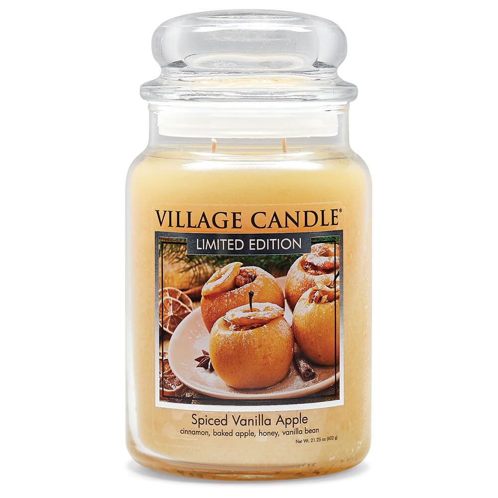 Village Candle tarro apotecario frontal mostrando etiqueta y color ivory, elegante decoración