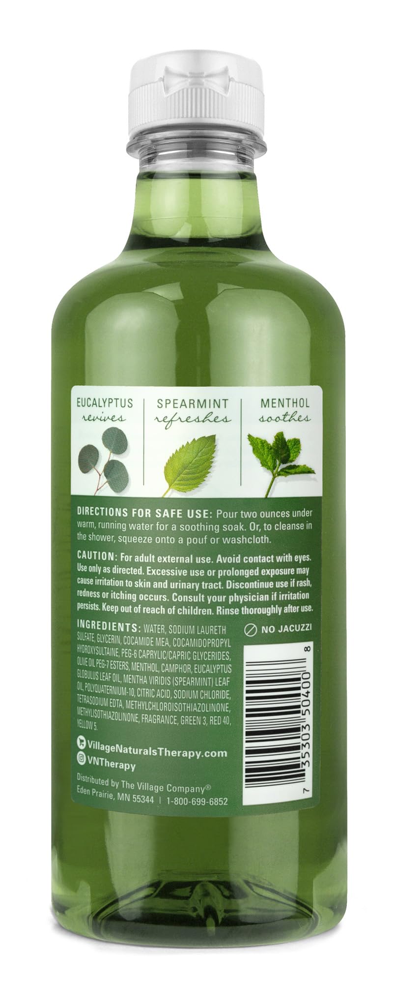 Village Naturals Therapy textura de la espuma espesa mostrando hidratación