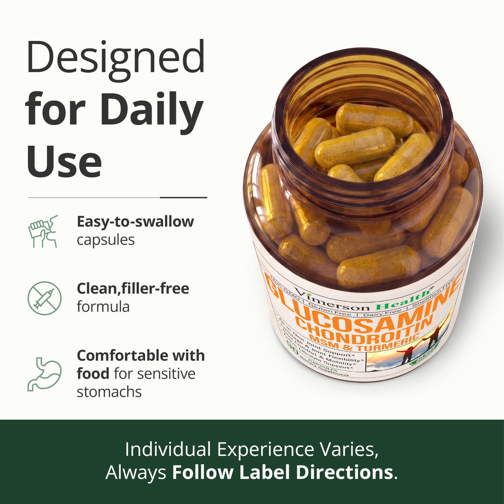 Vimerson Health cinco cápsulas sobre superficie indicando dosis diaria