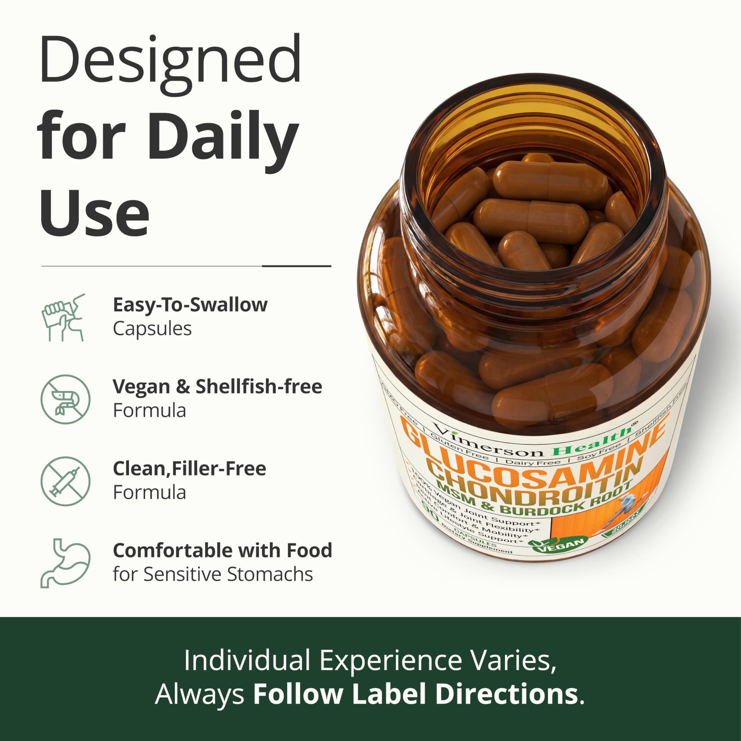 Vimerson Health raíz de bardana e ingredientes vegetales ilustrativos