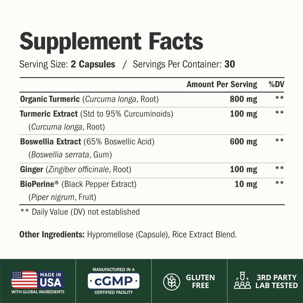 Vimerson Health polvo de cúrcuma resaltando pureza y origen orgánico