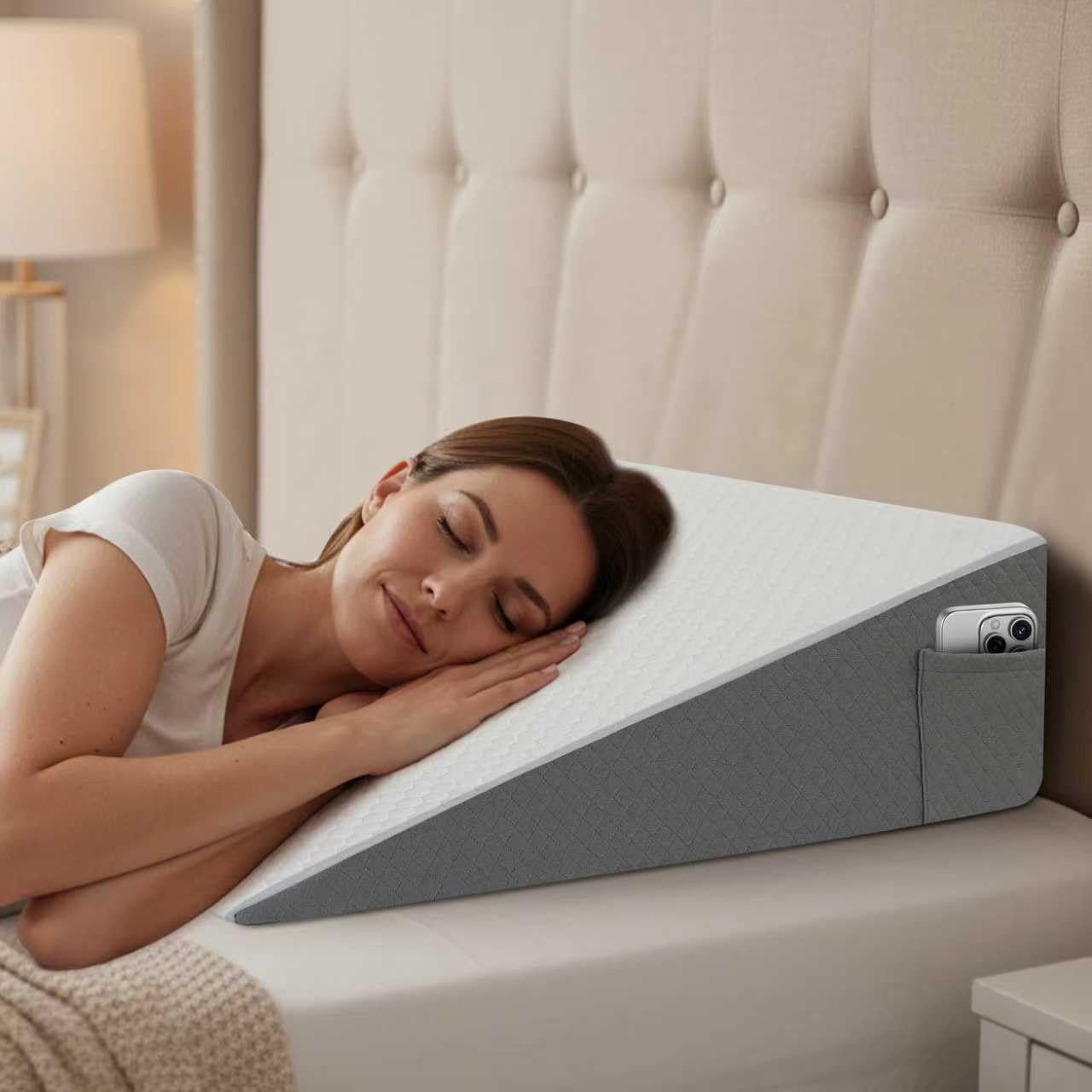 Vimoli cuña frontal mostrando diseño jacquard y aspecto elegante para dormitorio