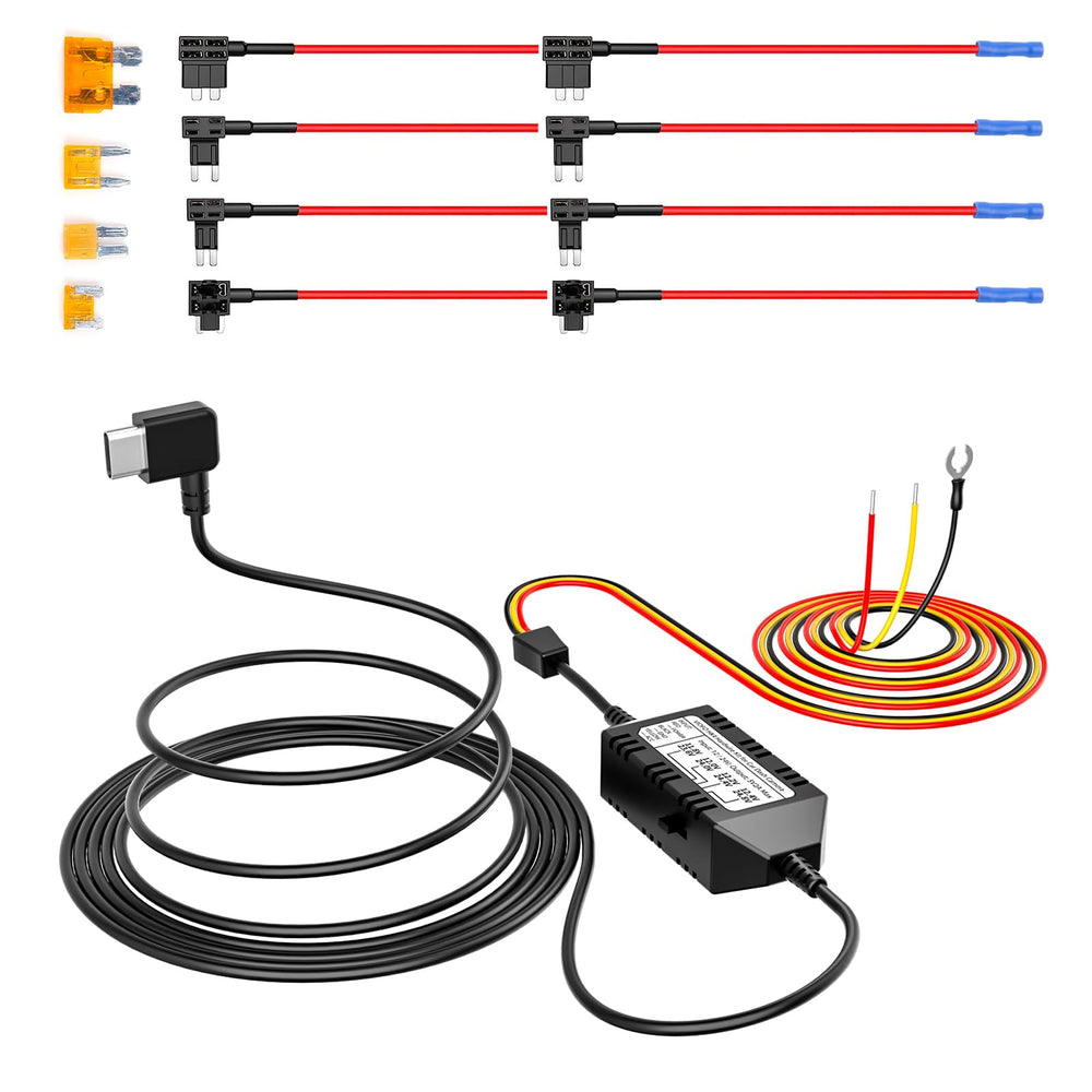 VIOFO HK4 frontal con cableado, instalación limpia y alimentación continua