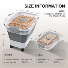 Viretec tapa transparente mostrando el nivel de alimento y control fácil