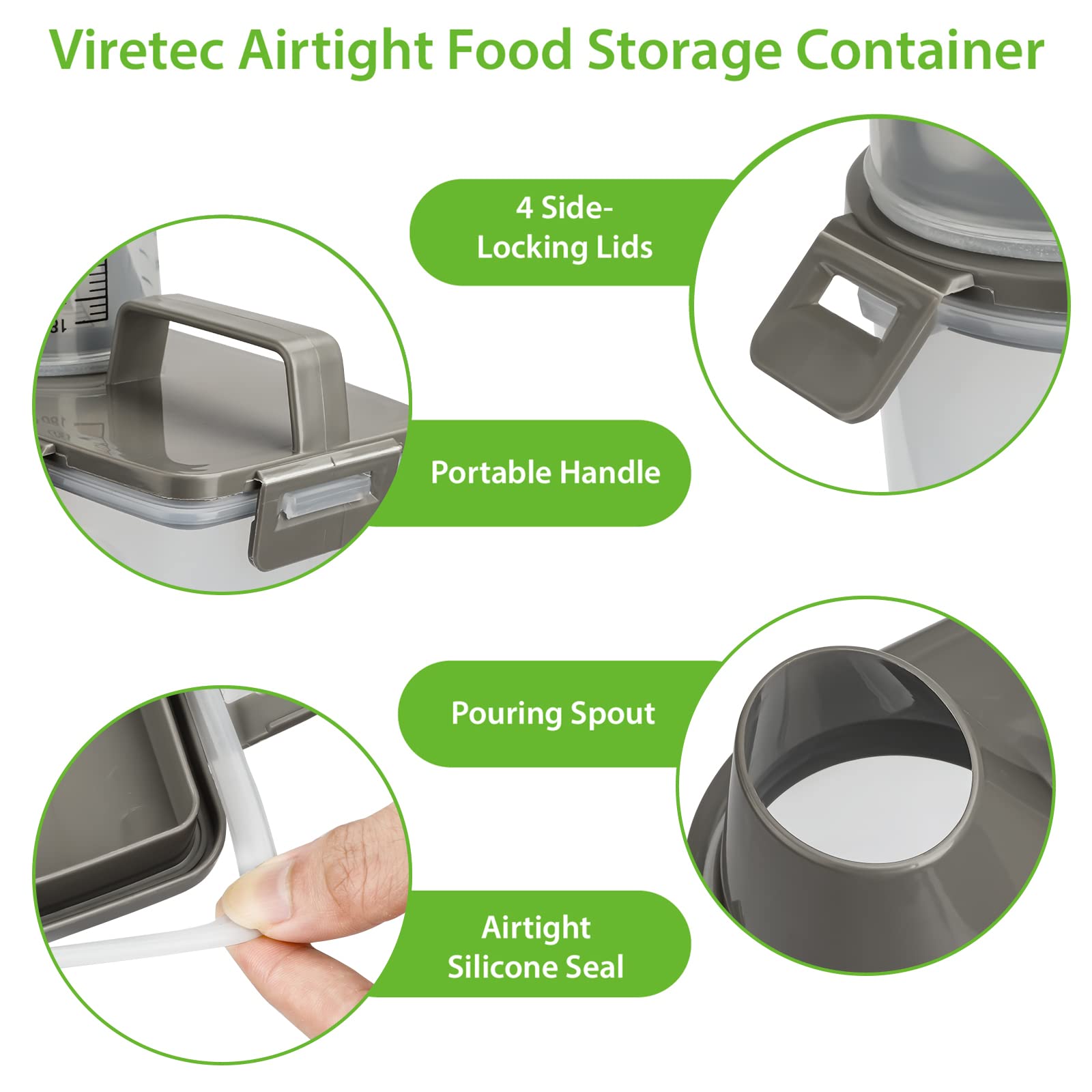 Viretec primer plano del plástico libre de BPA para seguridad alimentaria