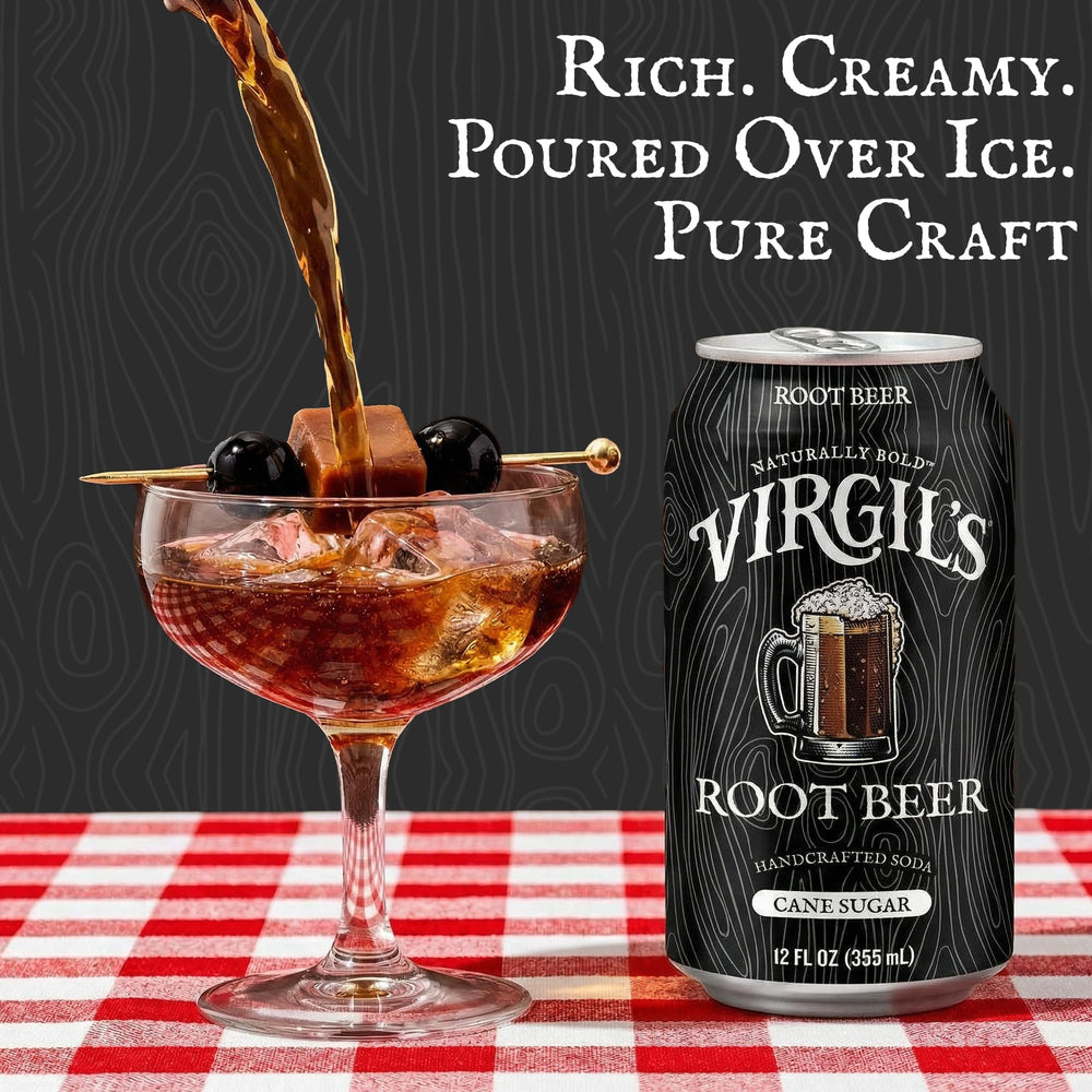 Virgil's lata junto a mano para comparar tamaño y porción