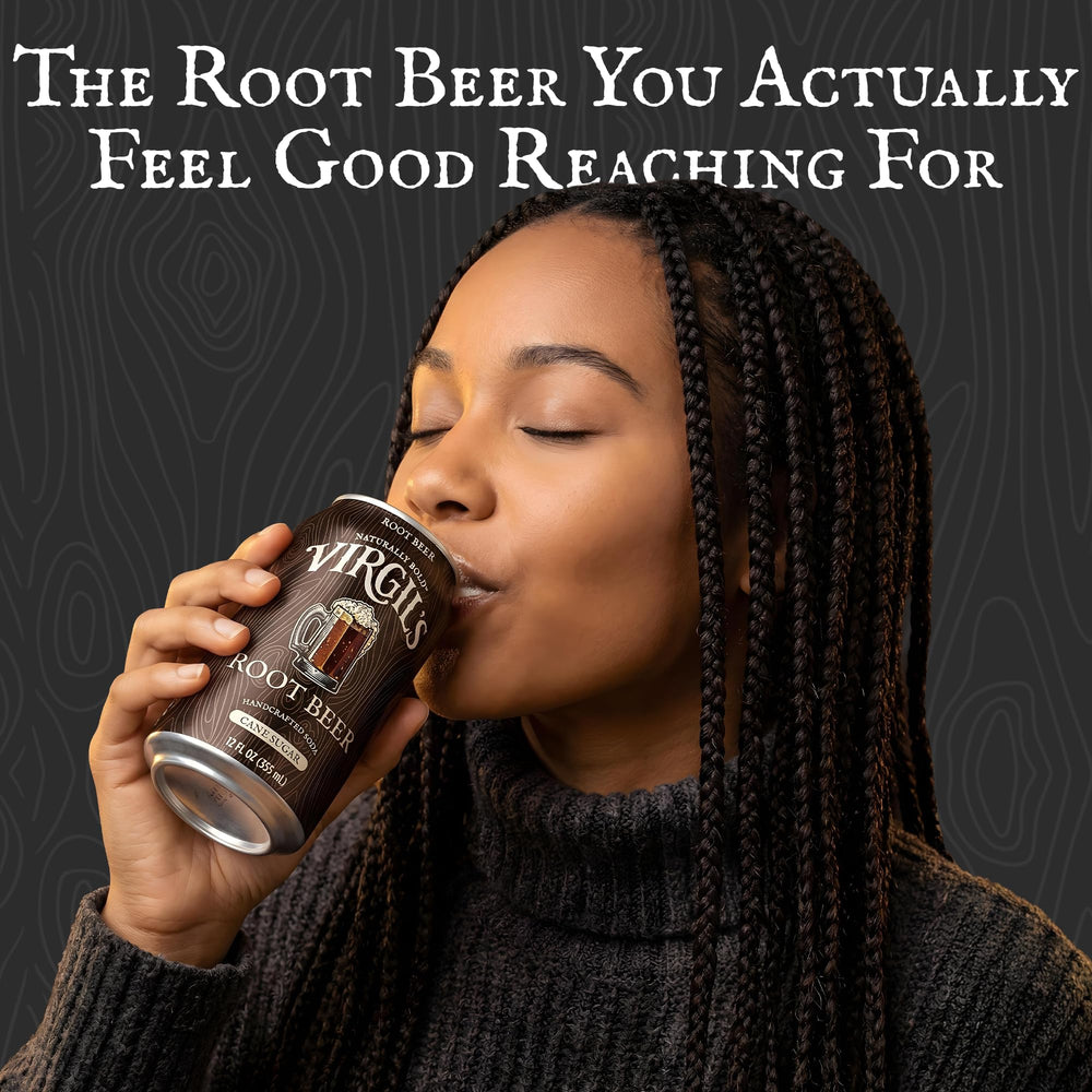 Virgil's vaso con root beer y hielo refrescante para beber