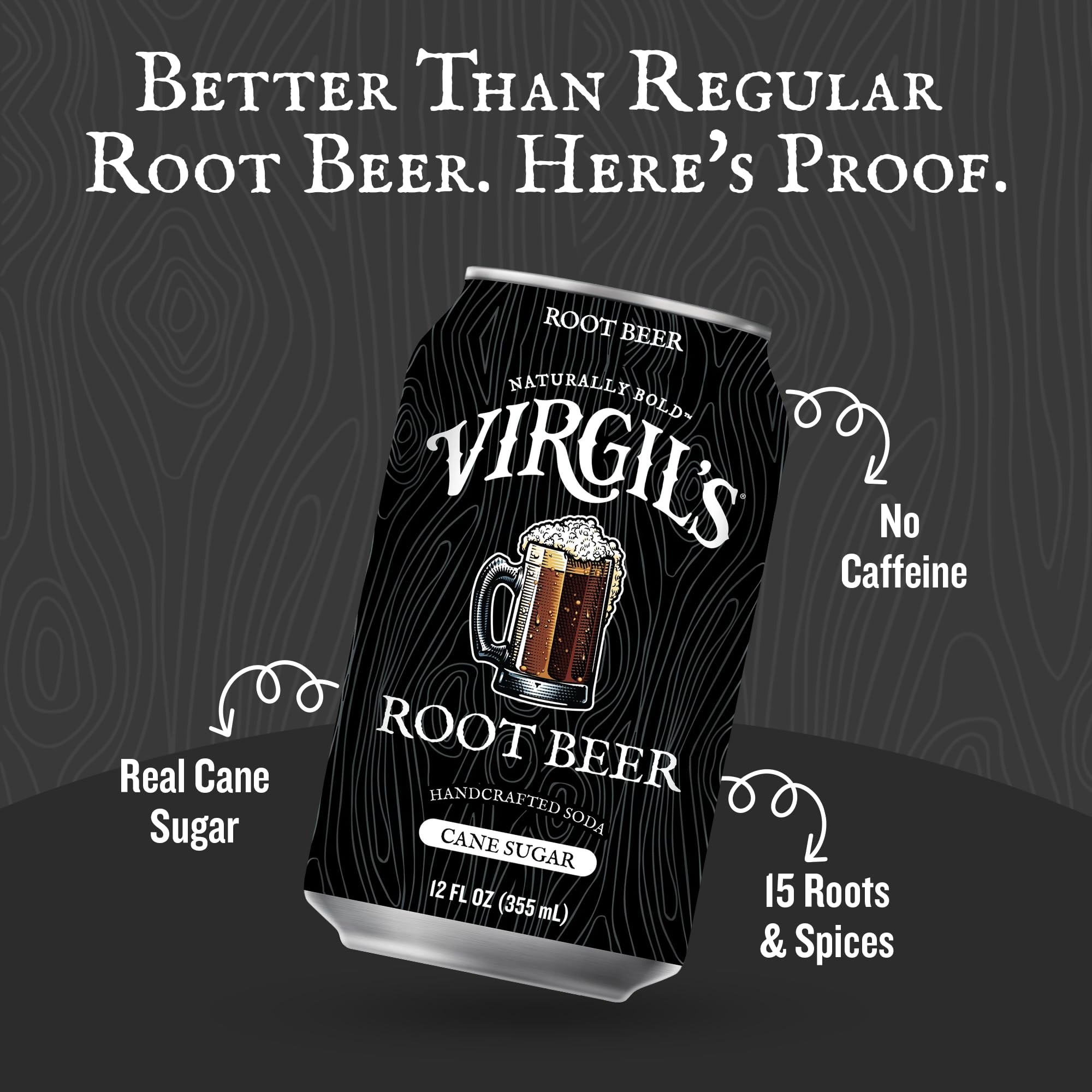 Virgil's primer plano de lata y textura prometiendo cremosidad