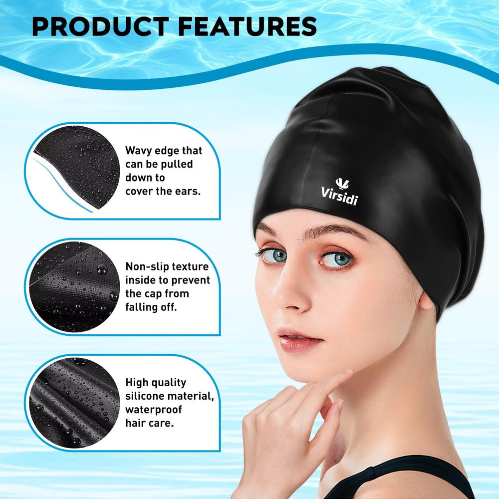 VIRSIDI gorro puesto con cabello recogido, mantiene peinado sin apretar