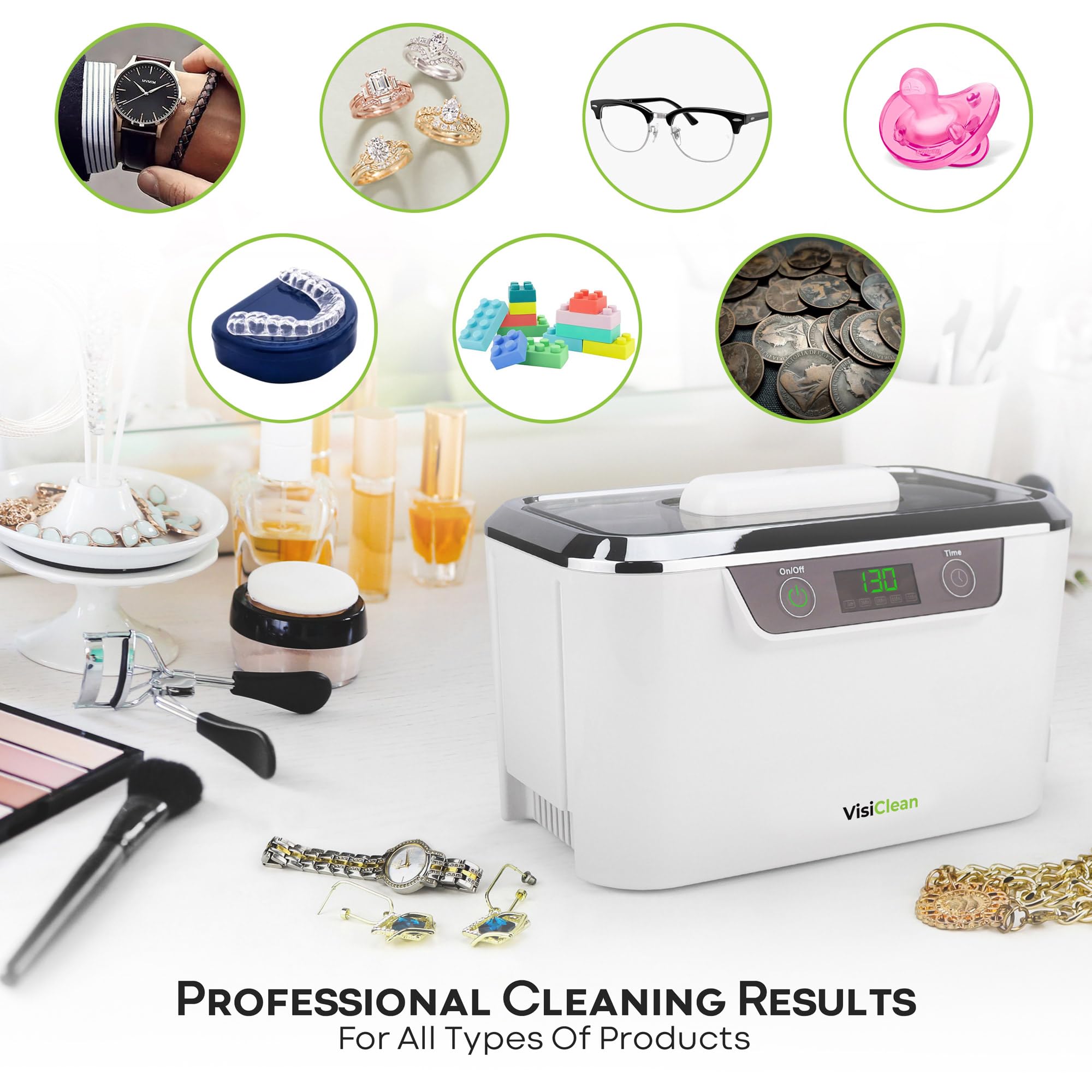 VisiClean soporte para reloj suspendido protegiendo la esfera y mejor limpieza