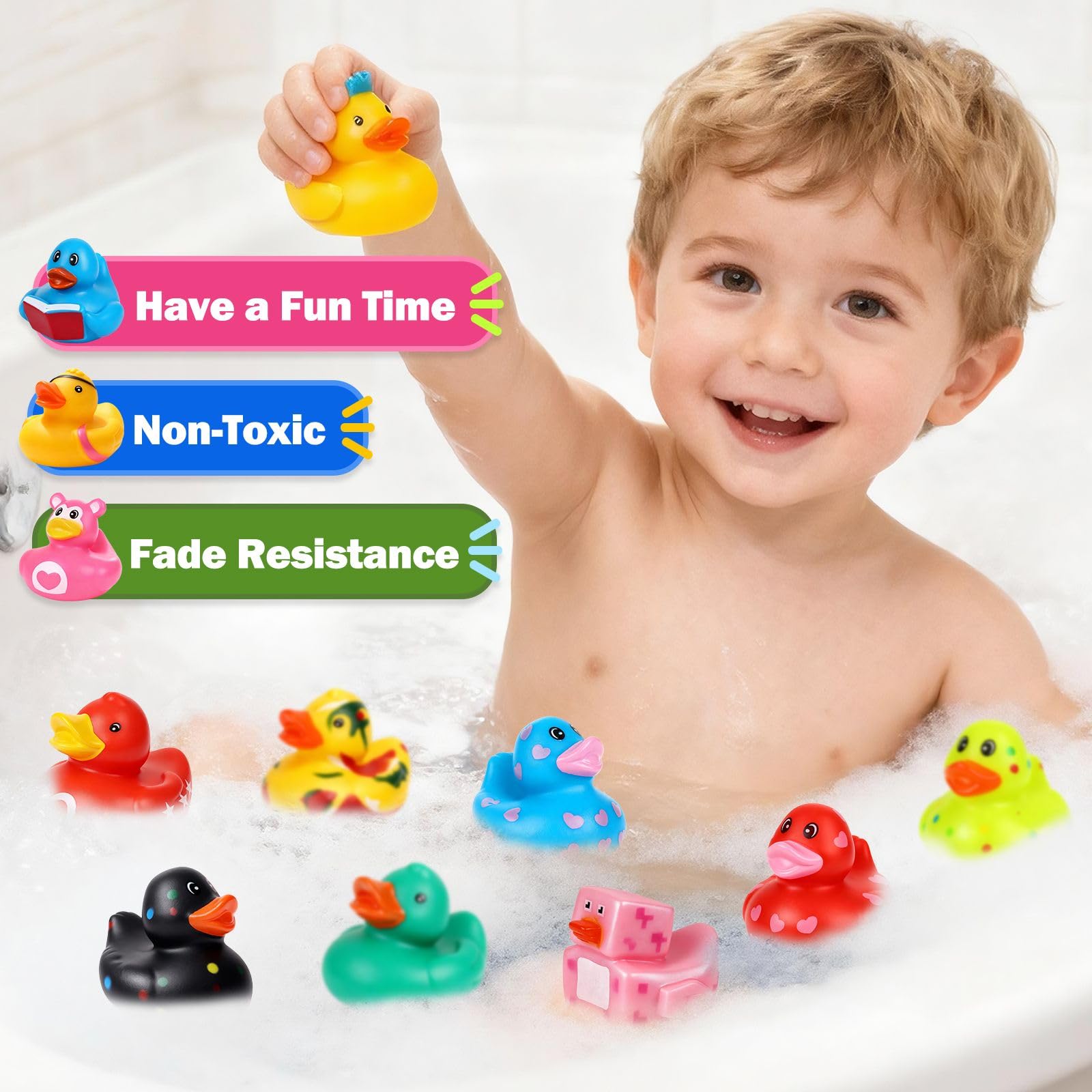 VISRIE patitos flotando en bañera, diversión y entretenimiento seguro