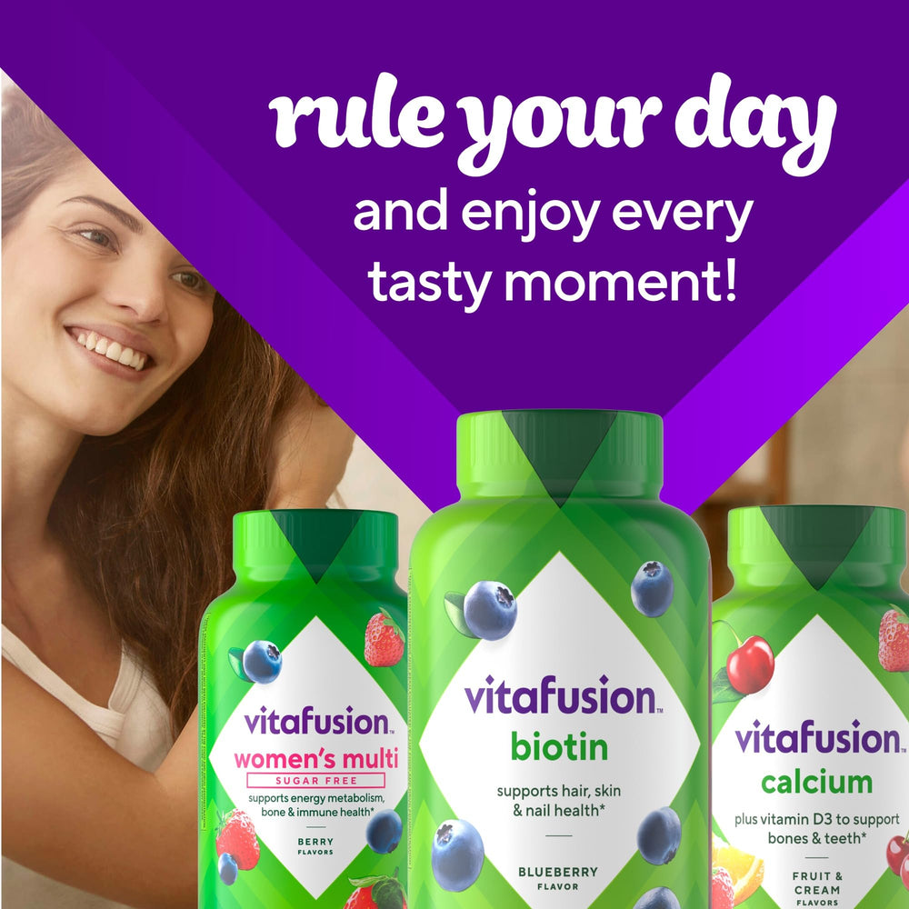Vitafusion gomitas en baño junto a espejo para rutina diaria fácil