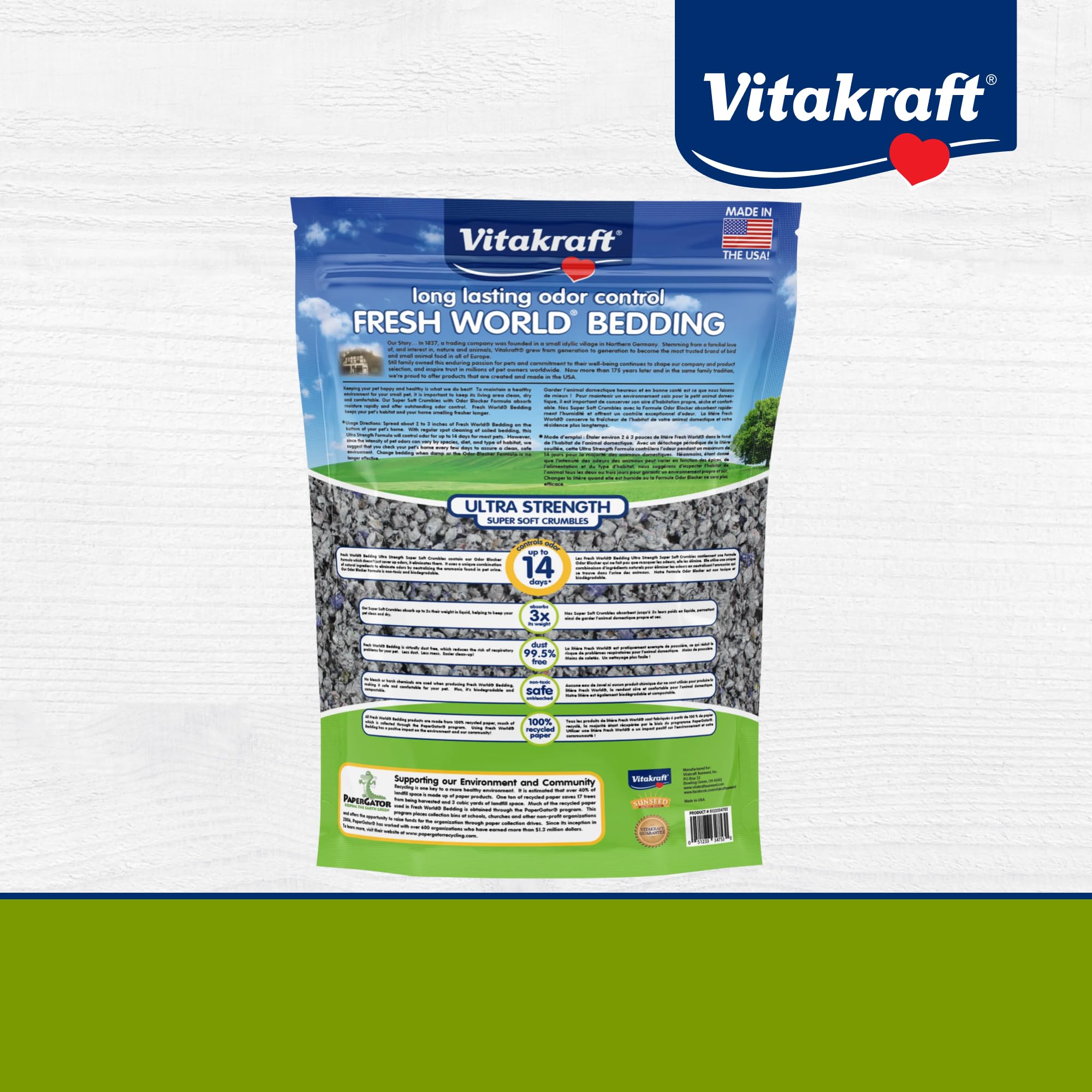 Vitakraft detalle de partículas mostrando alta absorbencia visible