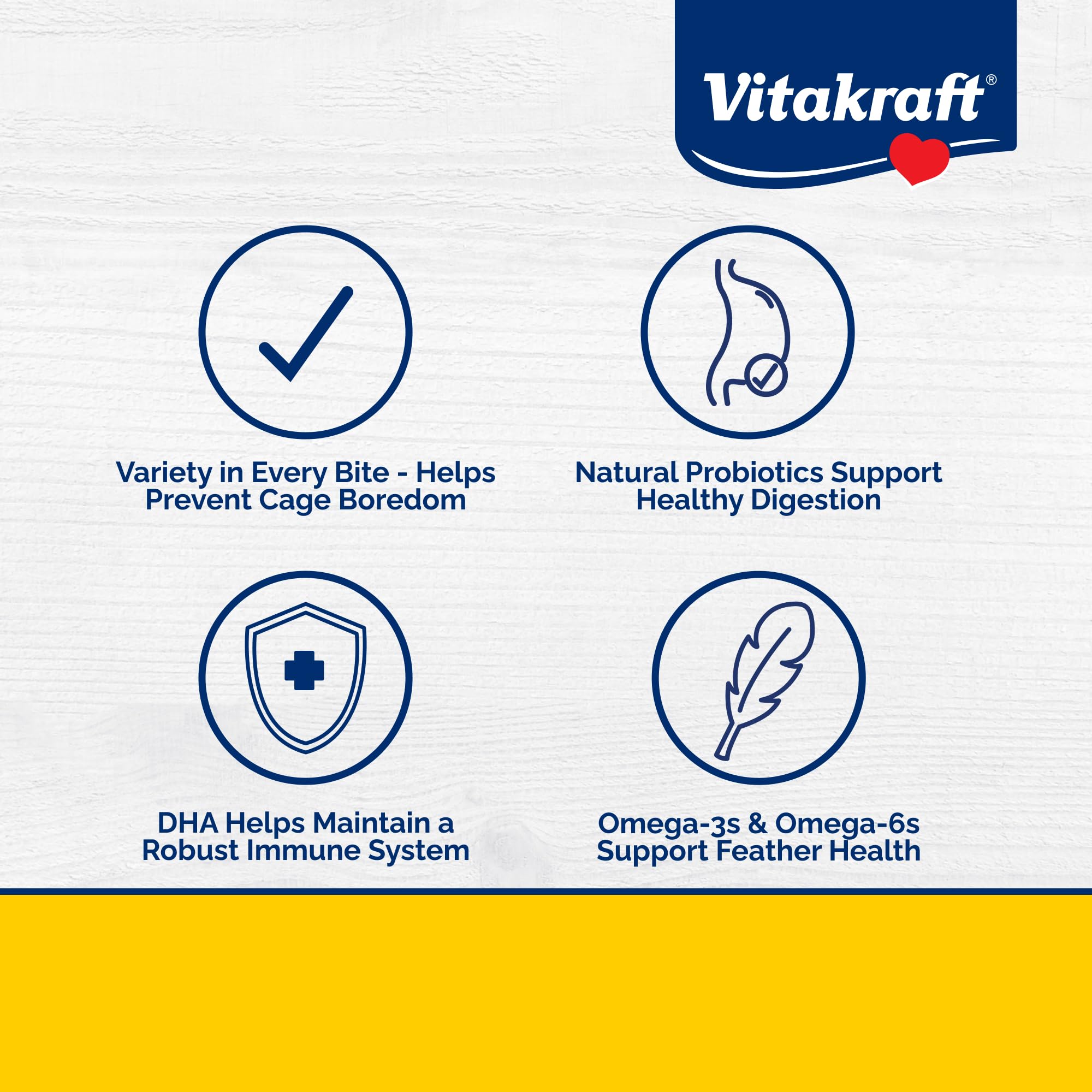 Vitakraft primer plano de textura mezcla que estimula el forrajeo