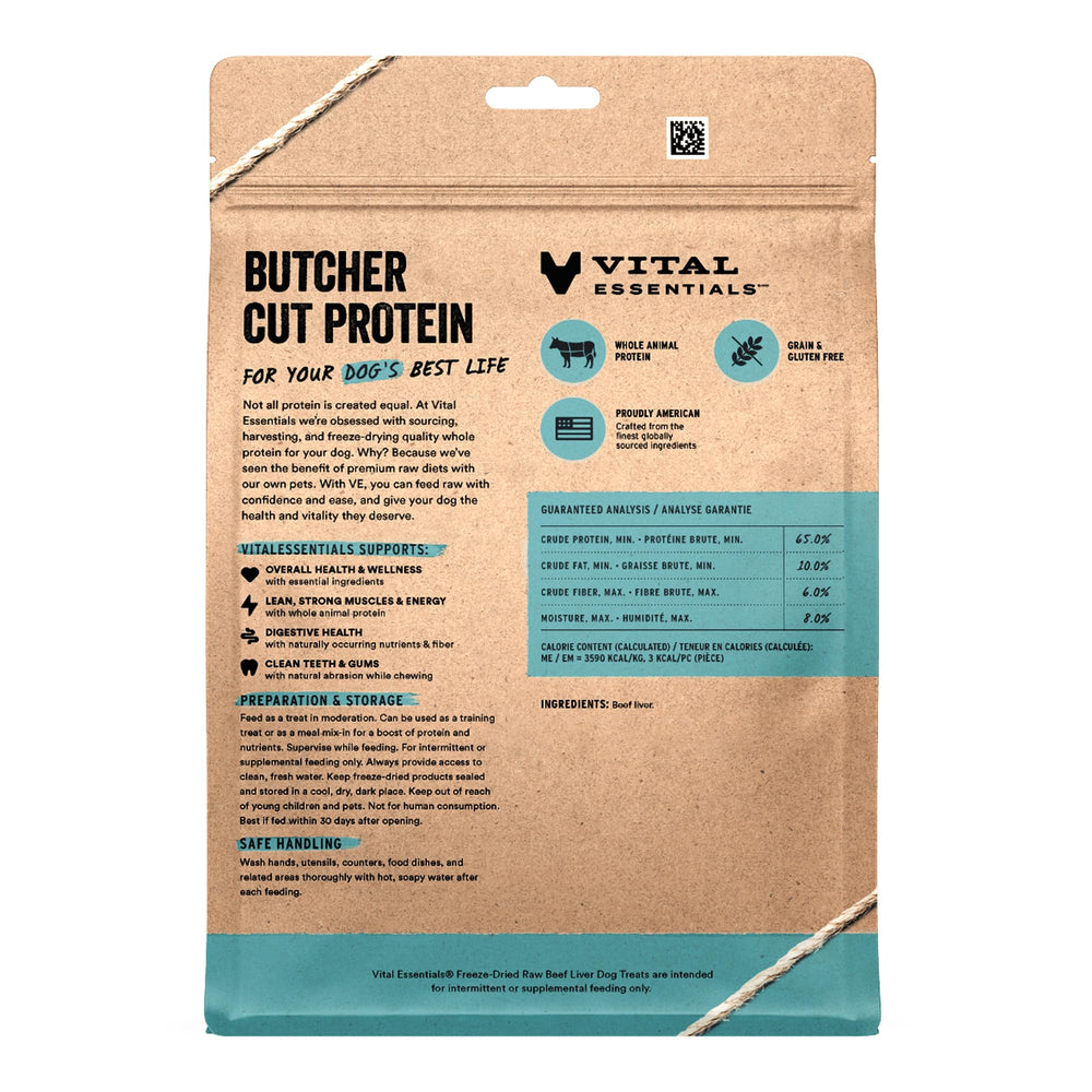 Vital Essentials textura crujiente del hígado liofilizado, sabor preservado