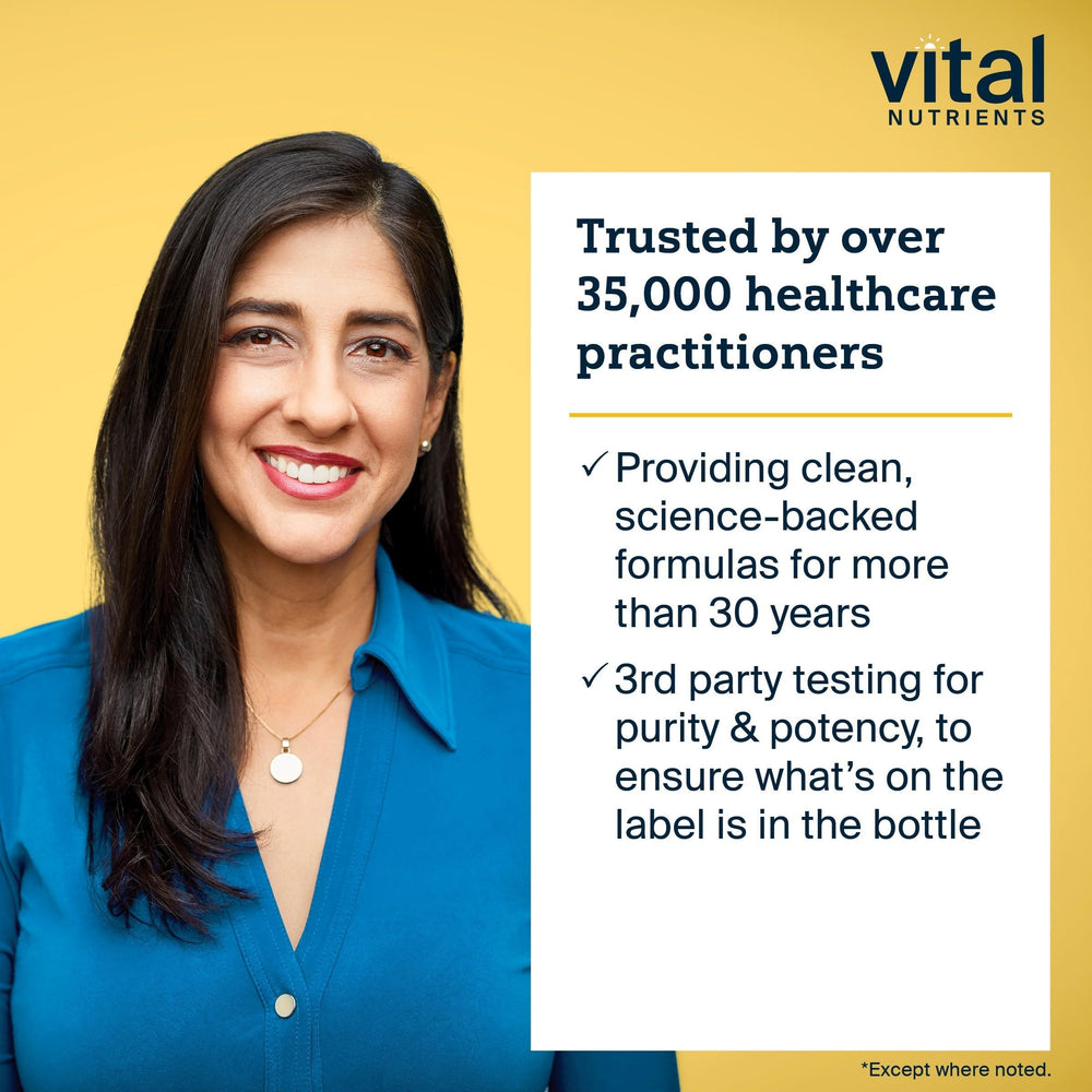 Vital Nutrients producto en cocina elegante apoyando vida saludable