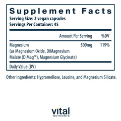Vital Nutrients primer plano de cápsula mostrando textura y color
