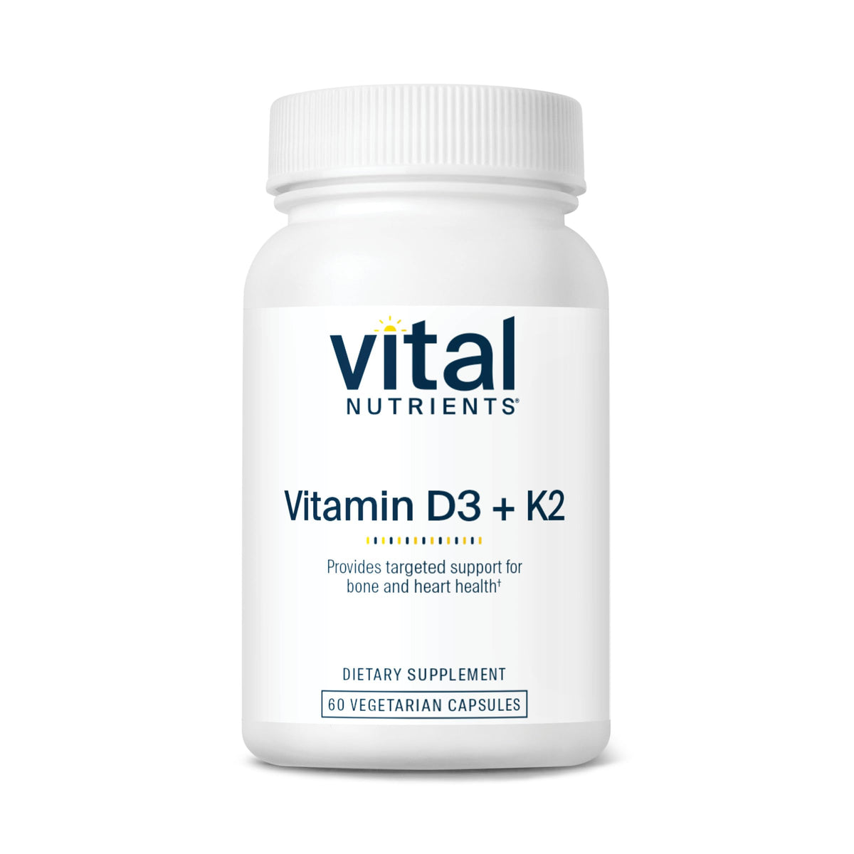 Vital Nutrients frasco frontal mostrando etiqueta limpia y beneficio de calidad