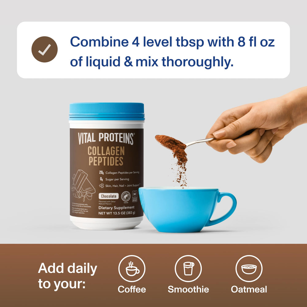 Vital Proteins desayuno con colágeno chocolate para apoyo en la rutina