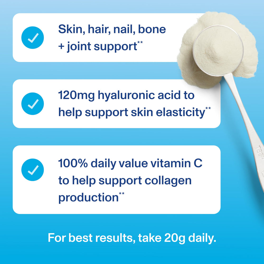 Vital Proteins etiqueta con ingredientes clave y beneficios claros