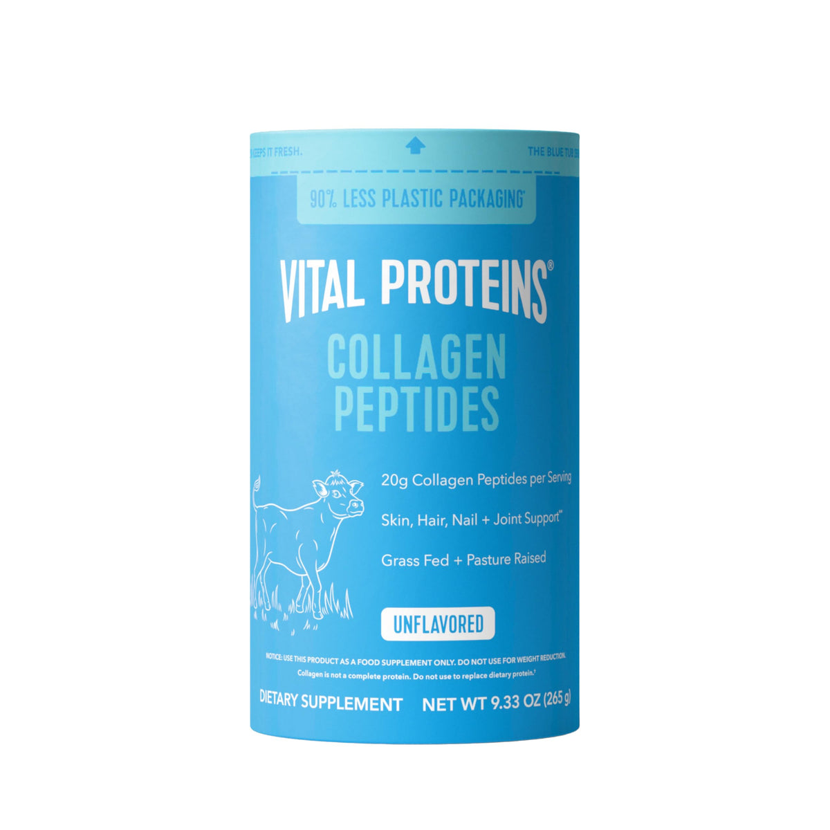 Vital Proteins envase frontal mostrando cantidad y sin sabor