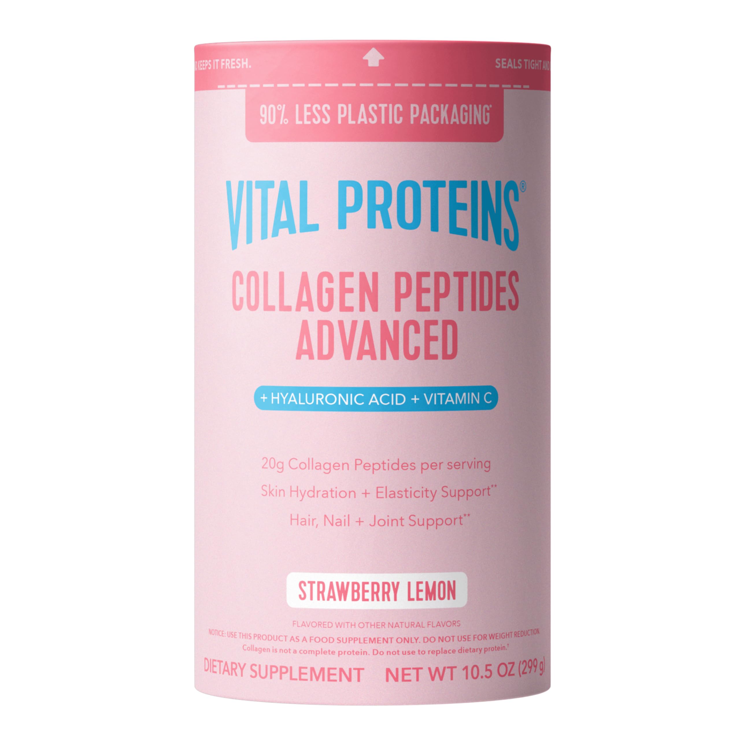 Vital Proteins frente del envase mostrando marca y sabor beneficioso