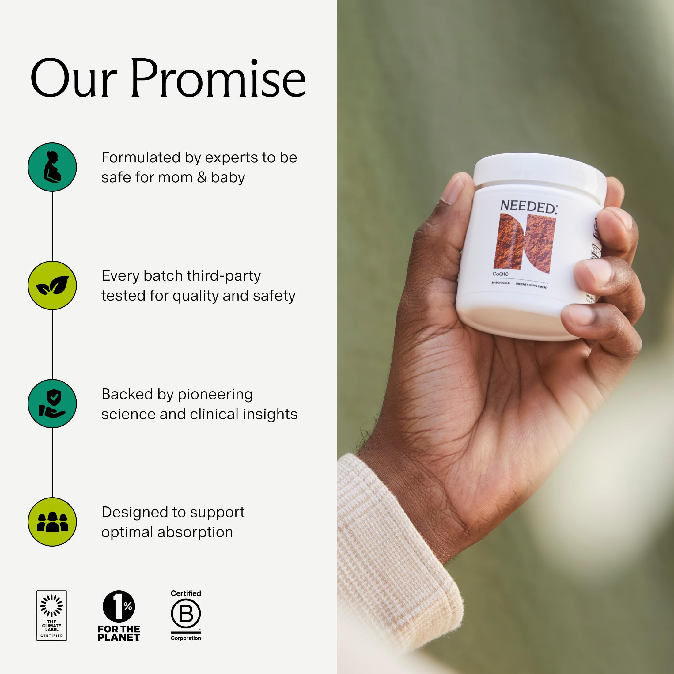 VitalCore etiqueta enfocada en ingredientes y control de calidad
