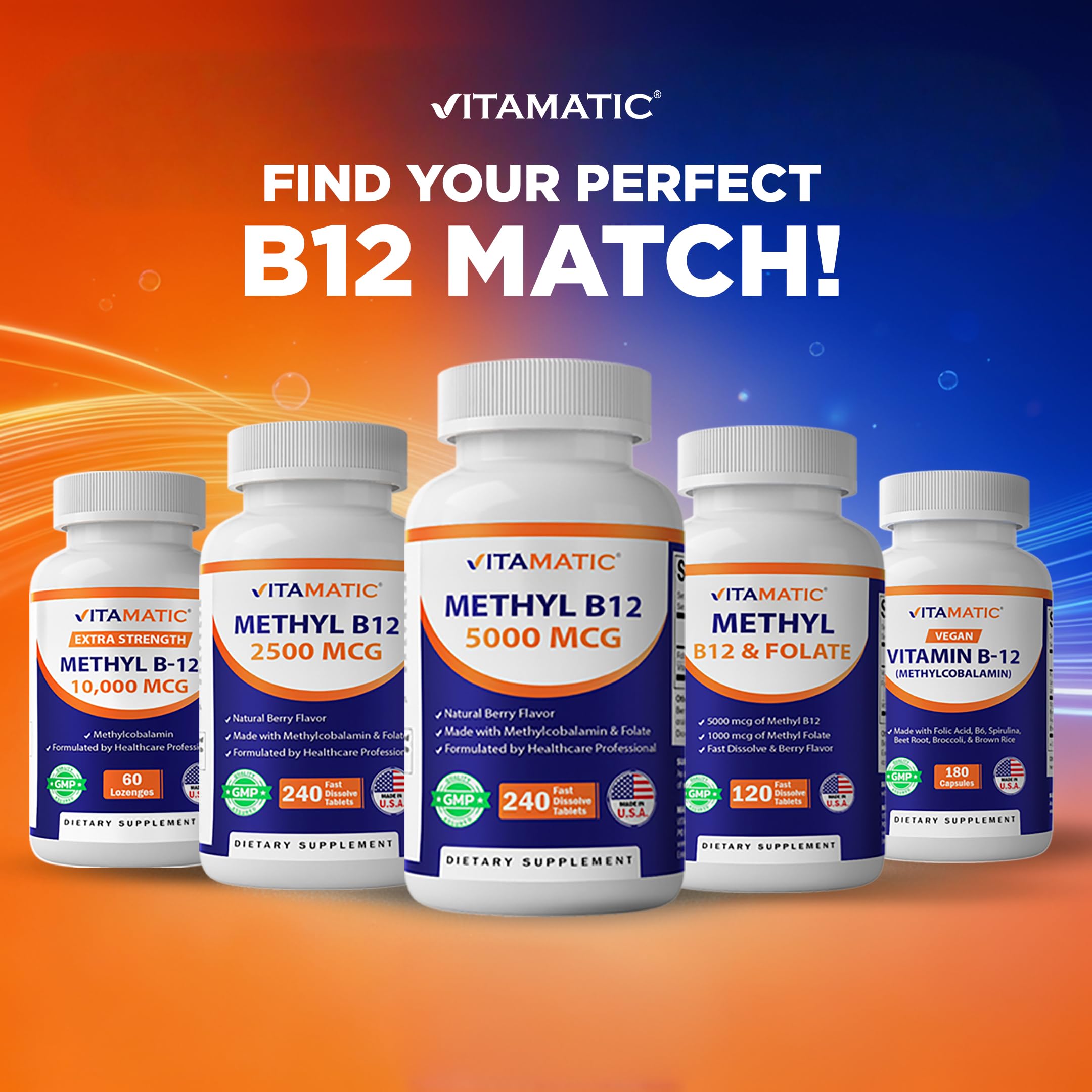 Vitamatic comprimido en la palma ilustrando facilidad de uso