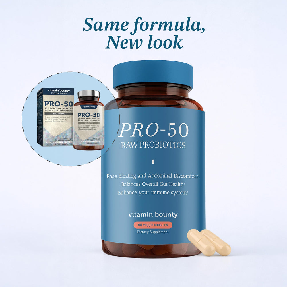 Vitamin Bounty lista de cepas resaltando 13 cepas probióticas incluidas