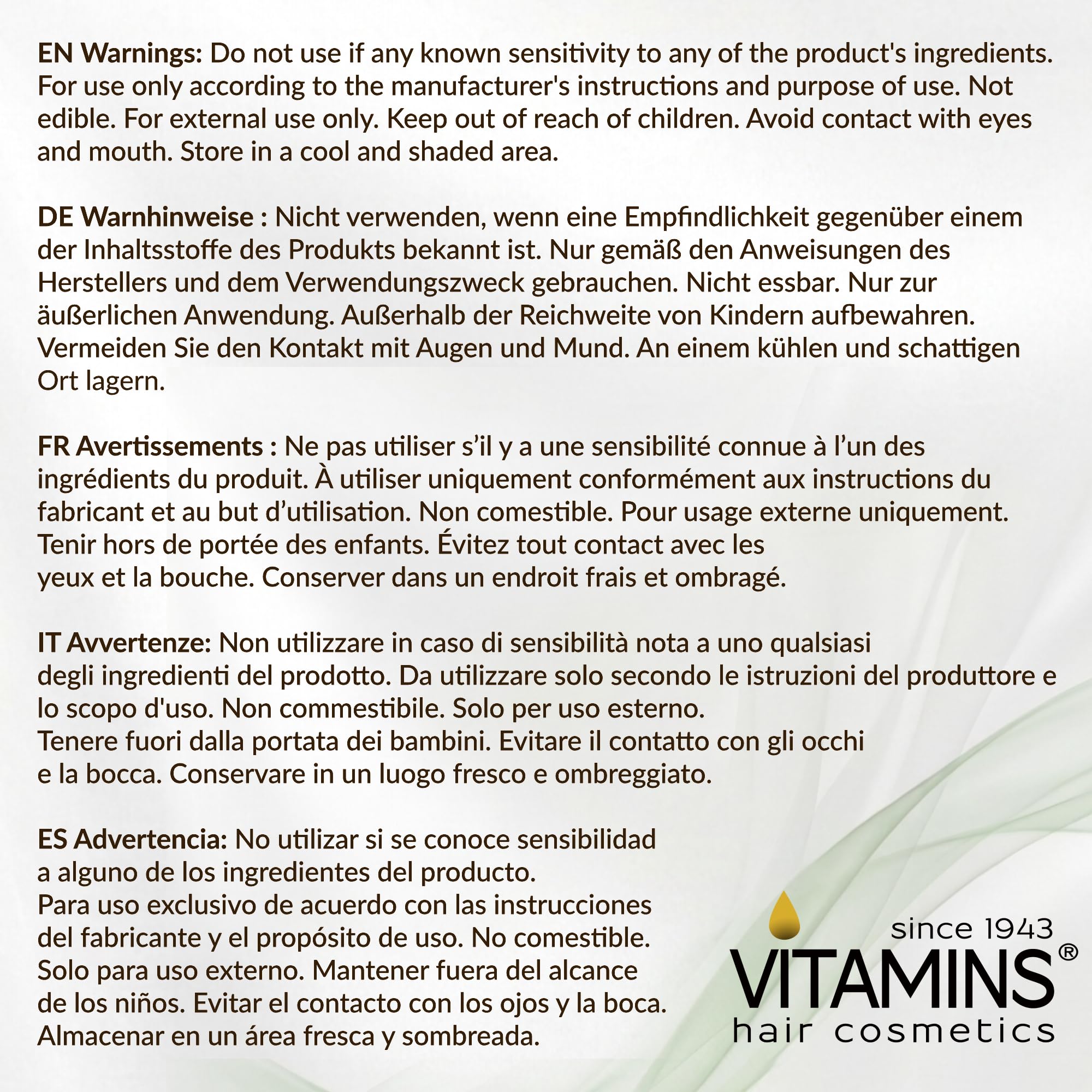 VITAMINS mascarilla en baño estilo de vida para uso doméstico profesional