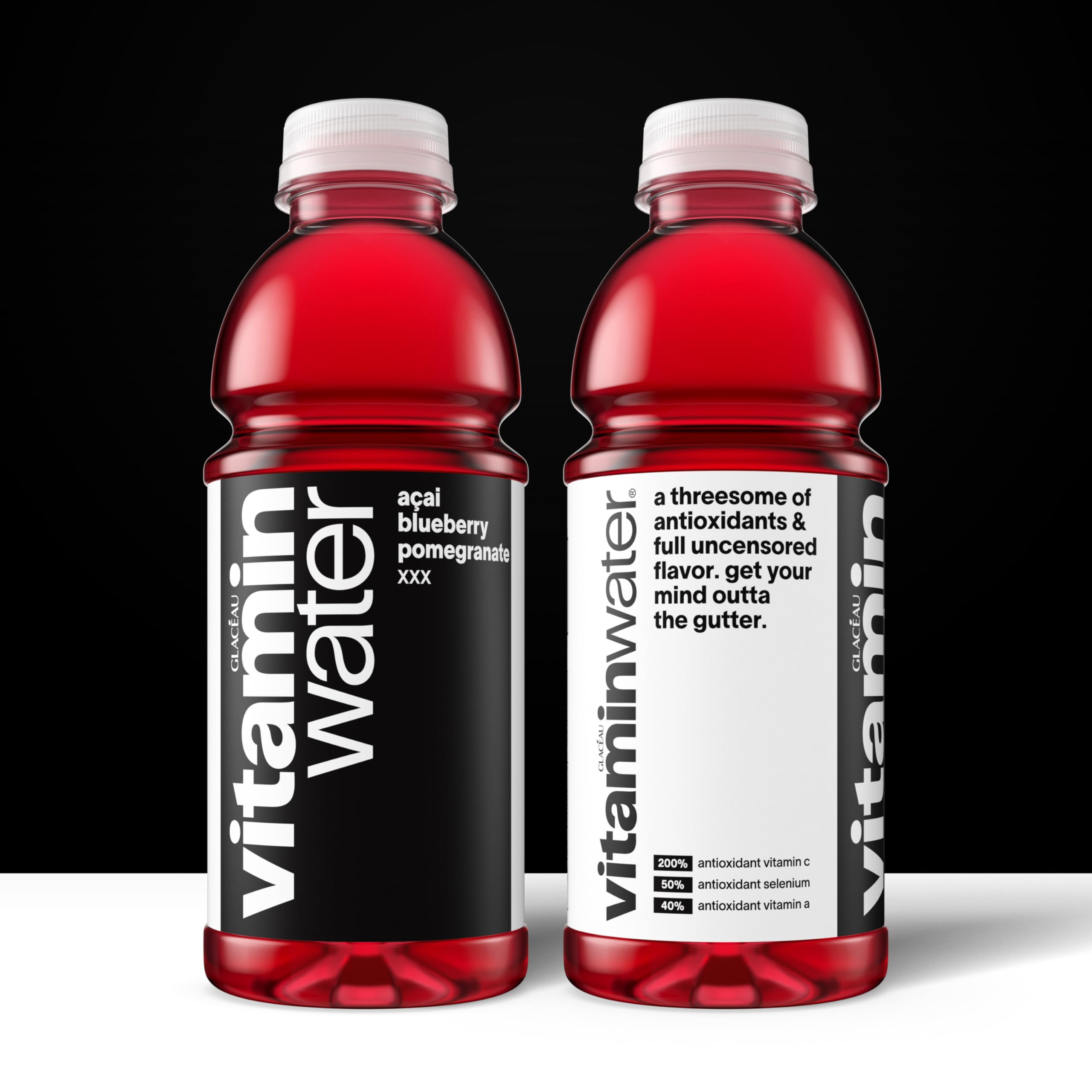 vitaminwater detalle de la tapa para abrir fácil y llevar