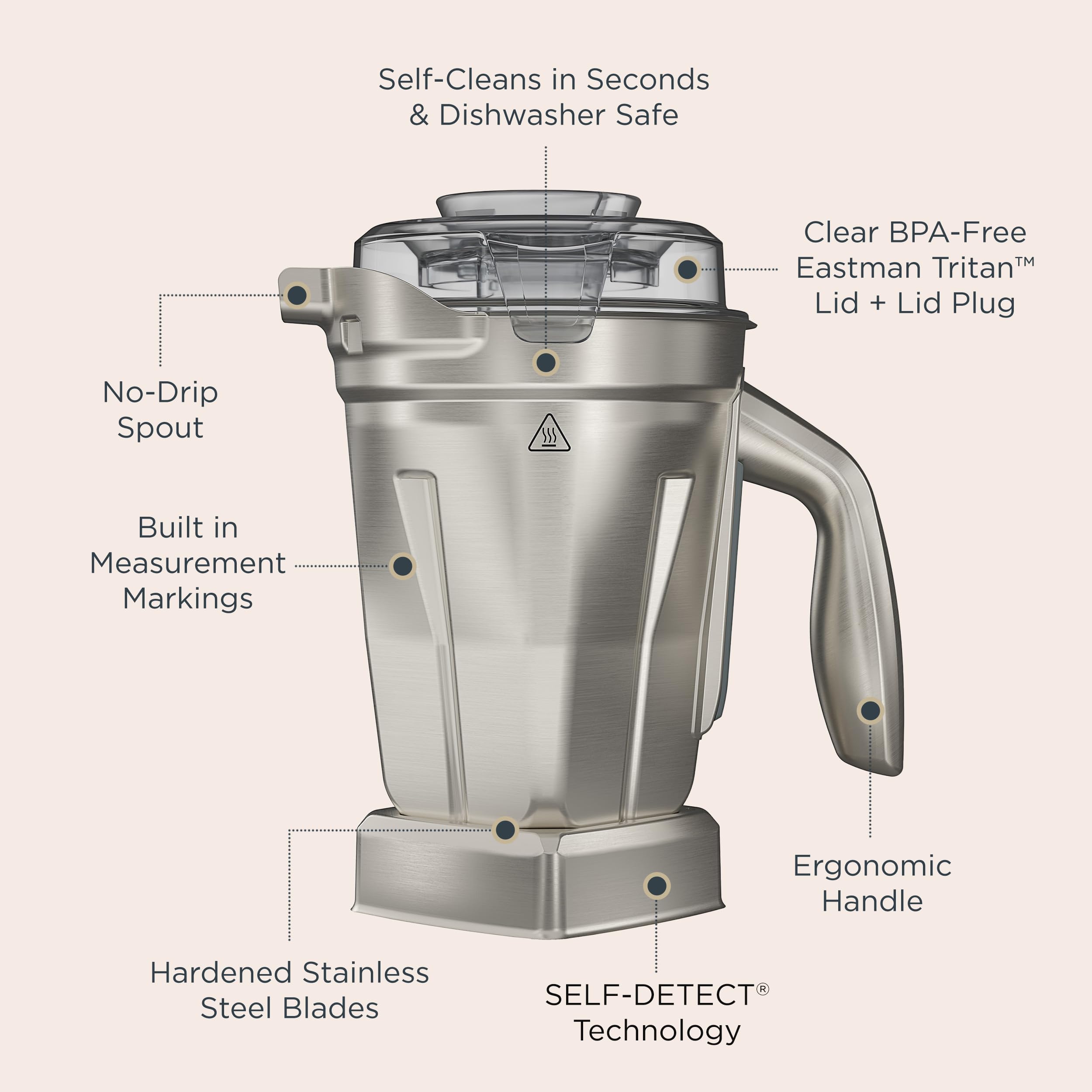 Vitamix tapa transparente BPA-free que permite vigilar la mezcla