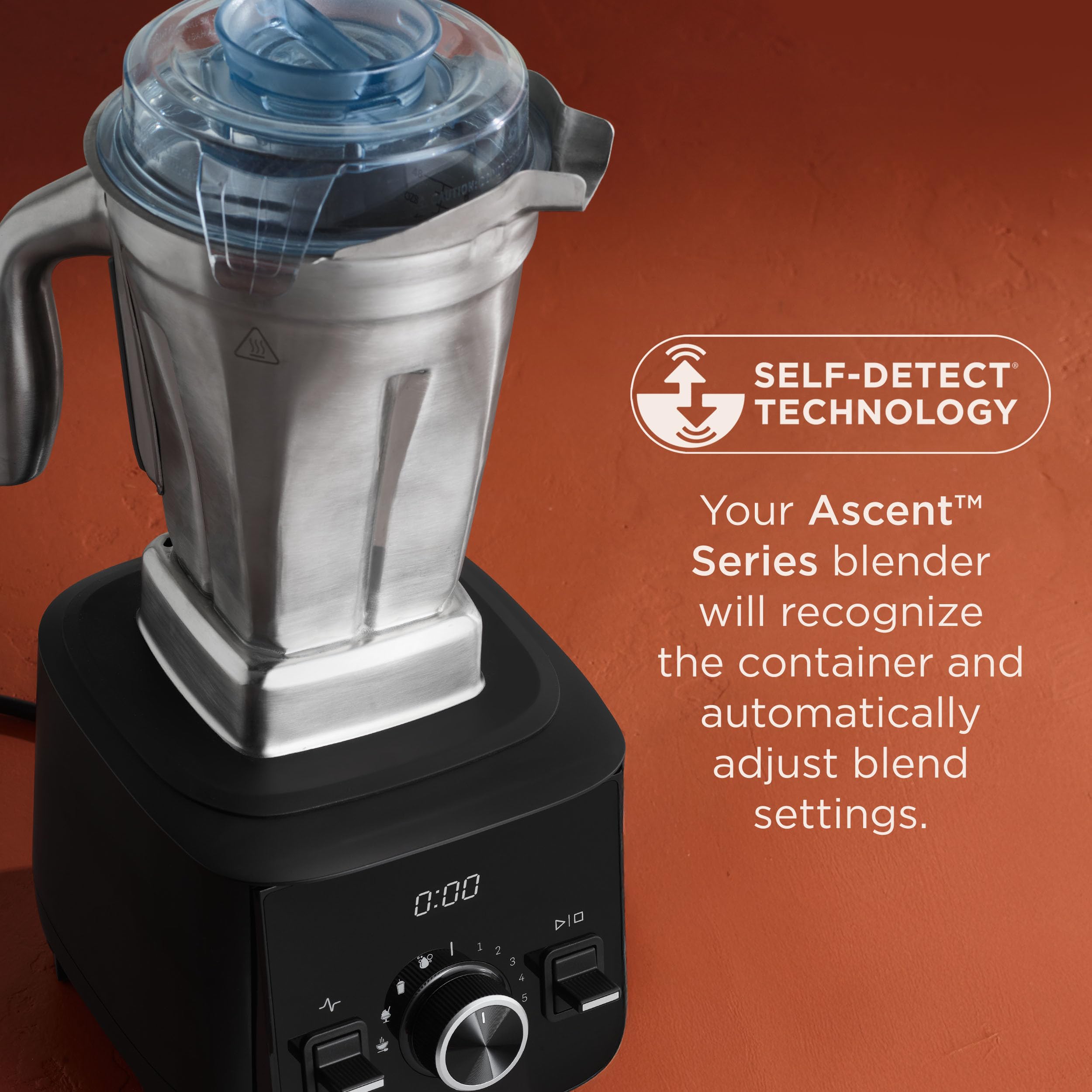 Vitamix vertiendo sopa sin goteo, limpieza y control en la encimera