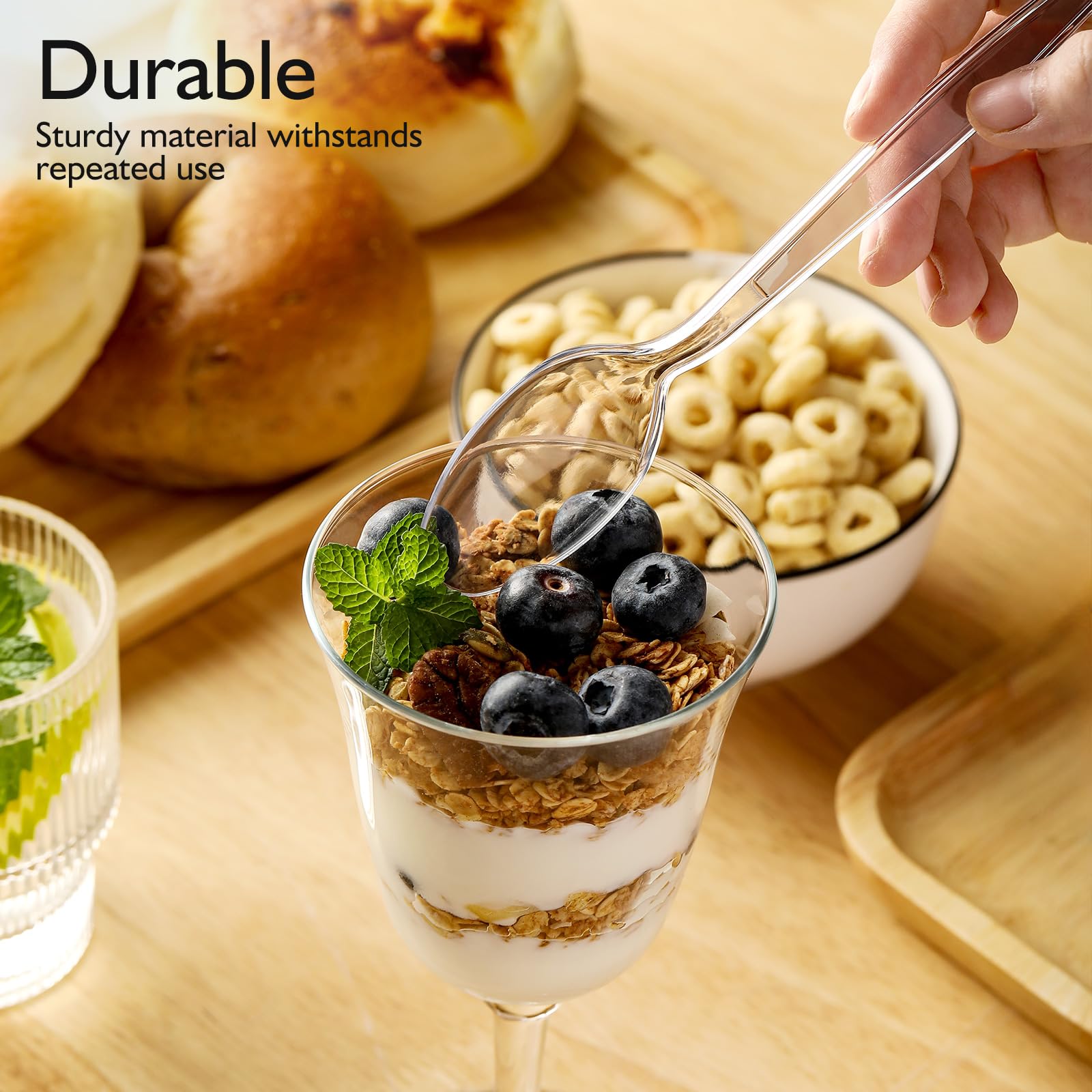 VITEVER tenedor en detalle con puntas firmes que facilita cortar alimentos sin quebrarse