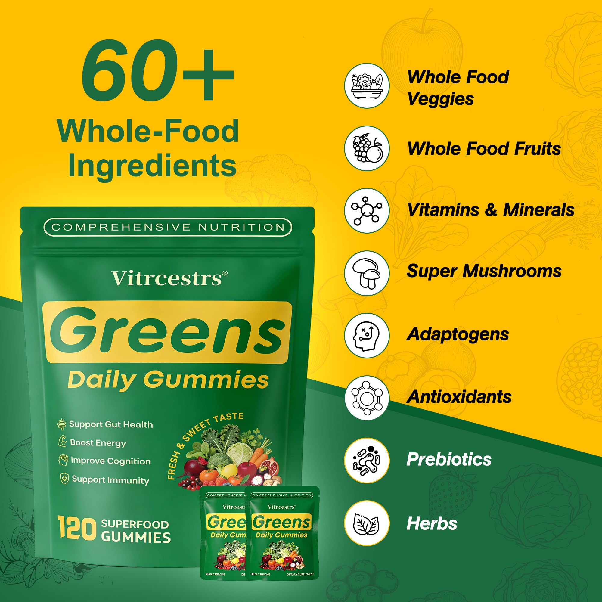 Vitrcestrs ingredientes spirulina y chlorella en primer plano para nutrición vegetal