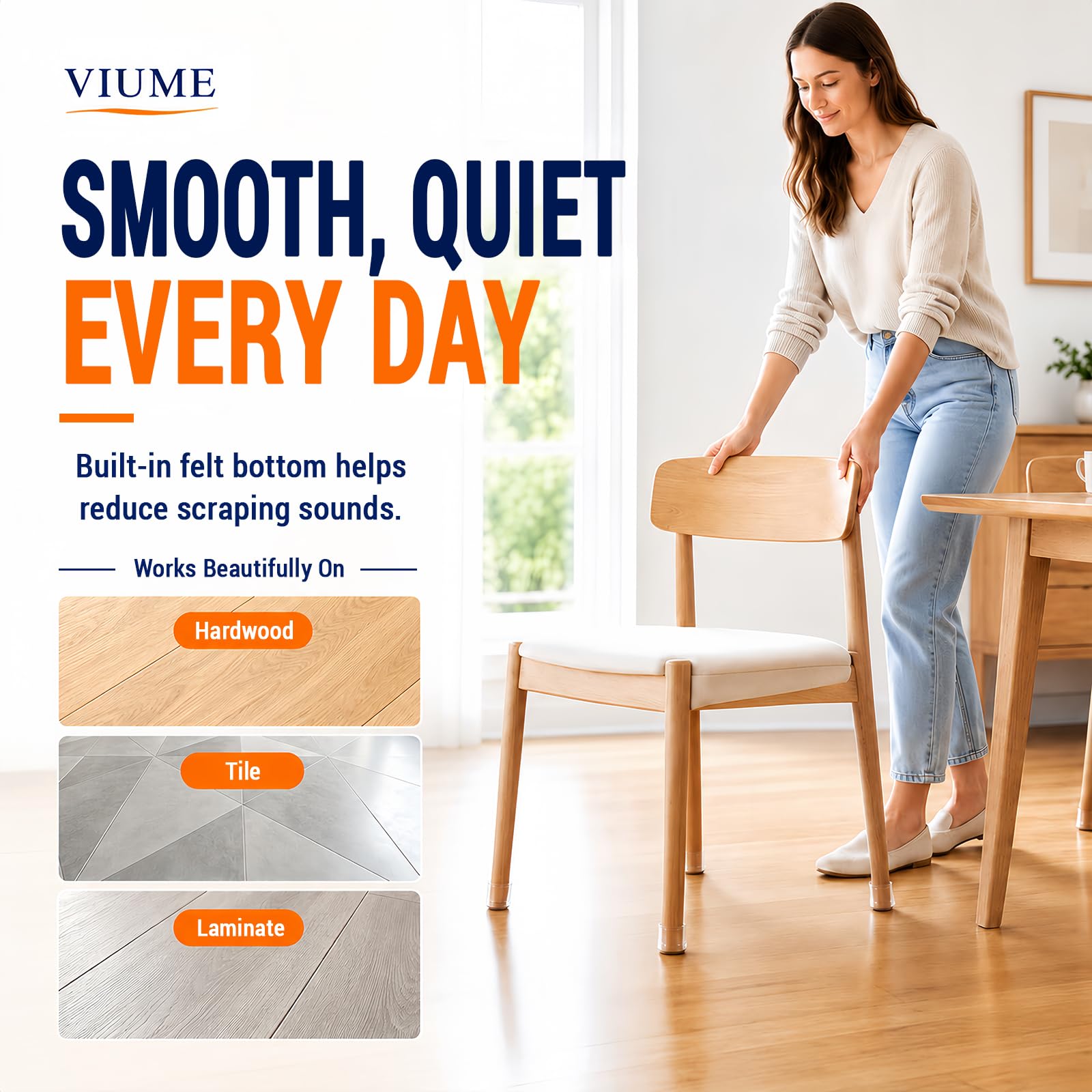 VIUME base de fieltro integrada que facilita deslizamiento y protección