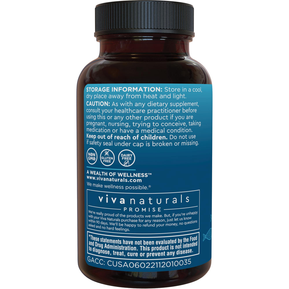 Viva Naturals frasco abierto con cápsulas mostrando contenido disponible