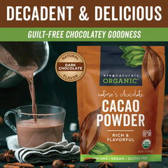Viva Naturals textura fina del polvo de cacao para mezclas suaves