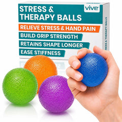 Vive pelotas frontal mostrando set y colores para ejercicio y rehabilitación