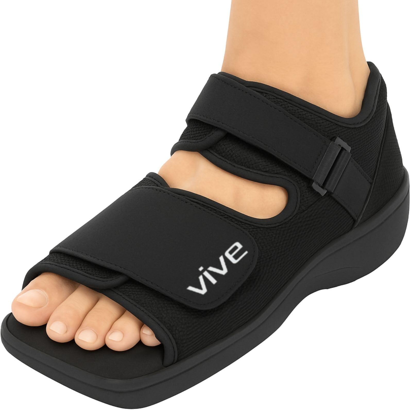 Vive zapato post op vista frontal que protege dedos al caminar