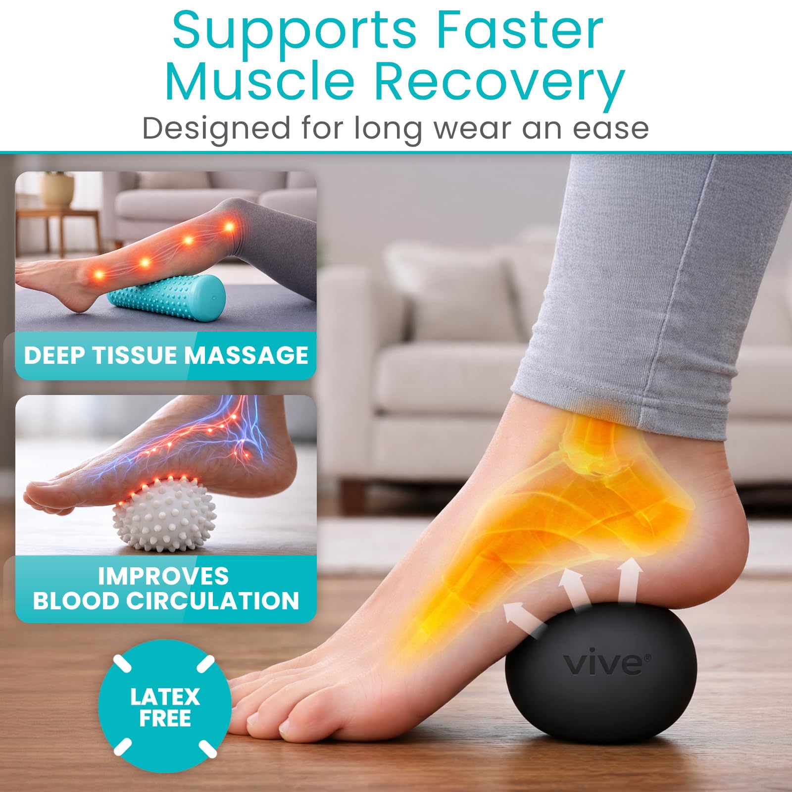 Vive set en uso con terapia caliente y fría, ayuda a reducir inflamación