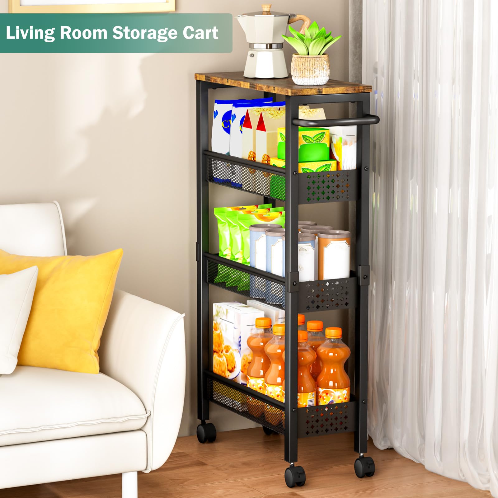 Vivihomety carrito en cocina organizando especias y aceites con orden