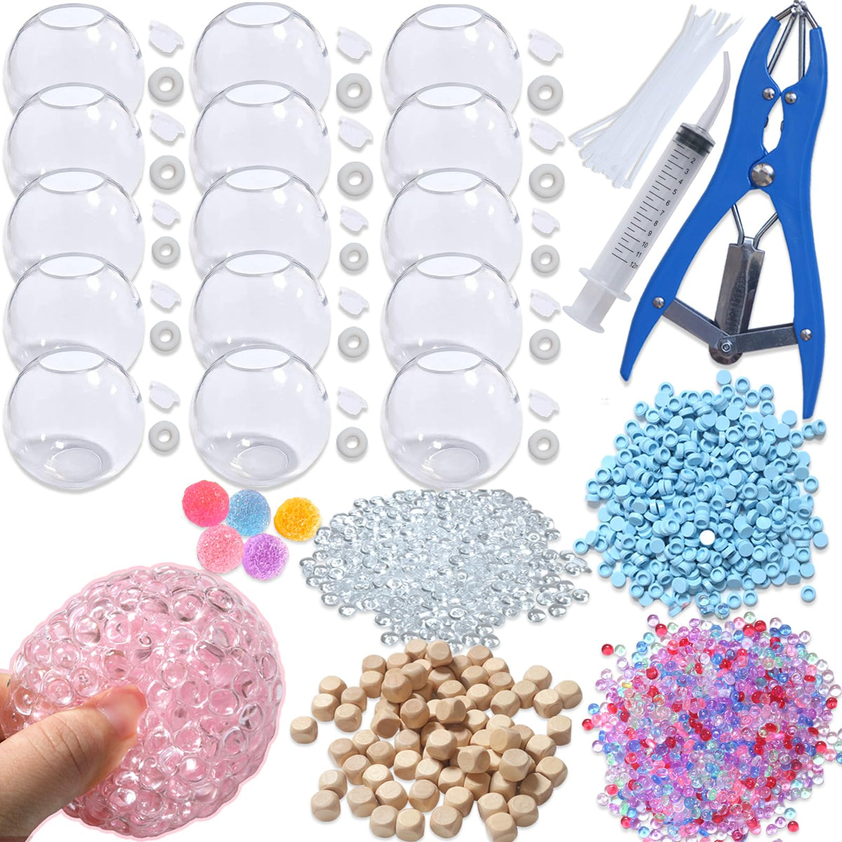 VIVIMAGIS kit frontal mostrando todas las piezas para personalizar pelotas