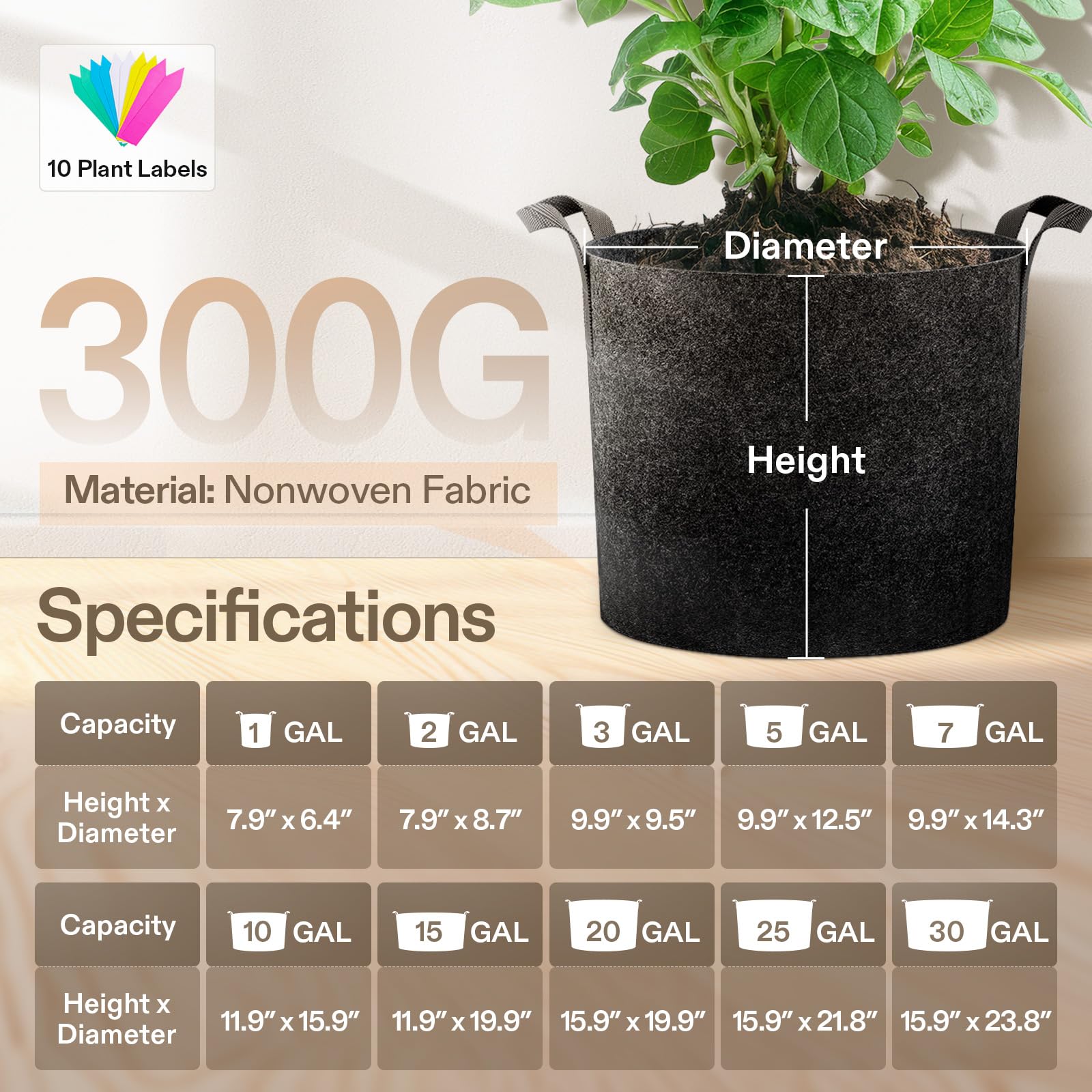 VIVOSUN pack empacado de 5 unidades listo para almacenar o instalar en el jardín