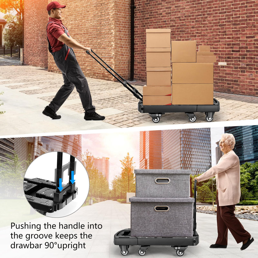 Voipvvii en uso moviendo cajas pesadas, facilitando mudanzas y transporte