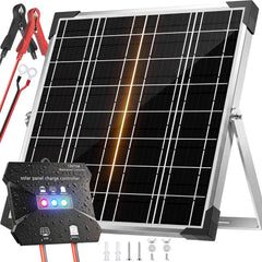Voltset front view of 20W panel showing slim profile and mounting holes for easy install